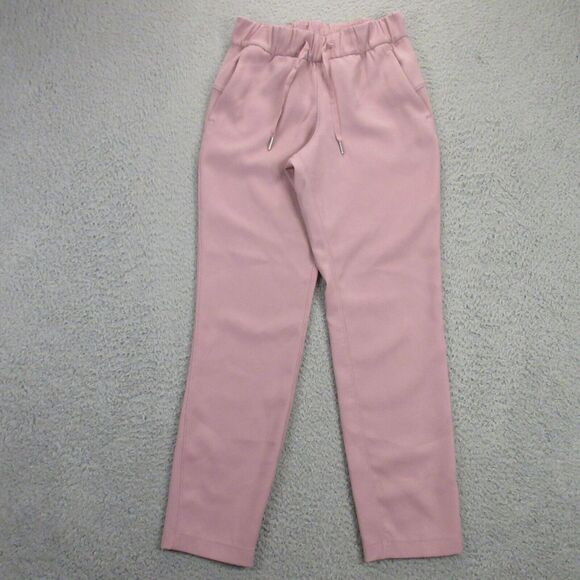 Lululemon Womens On The Fly Pant‎ *Woven 27" size 2 Pink Drawstring W5BPMS - Picture 1 of 8